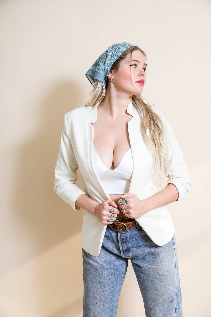Cotton Field of Flowers Bandana - Muted Color Tones: Sage