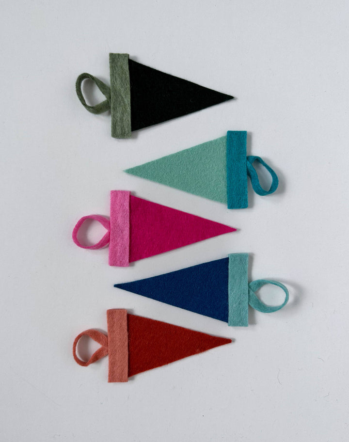 Custom mini pennant : monochromatic colors: Peacock + jadeite