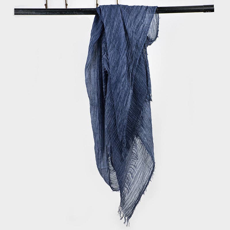 Scarvii - Farmhouse Style Cotton Linen Long Scarf & Shawl: KHAKI