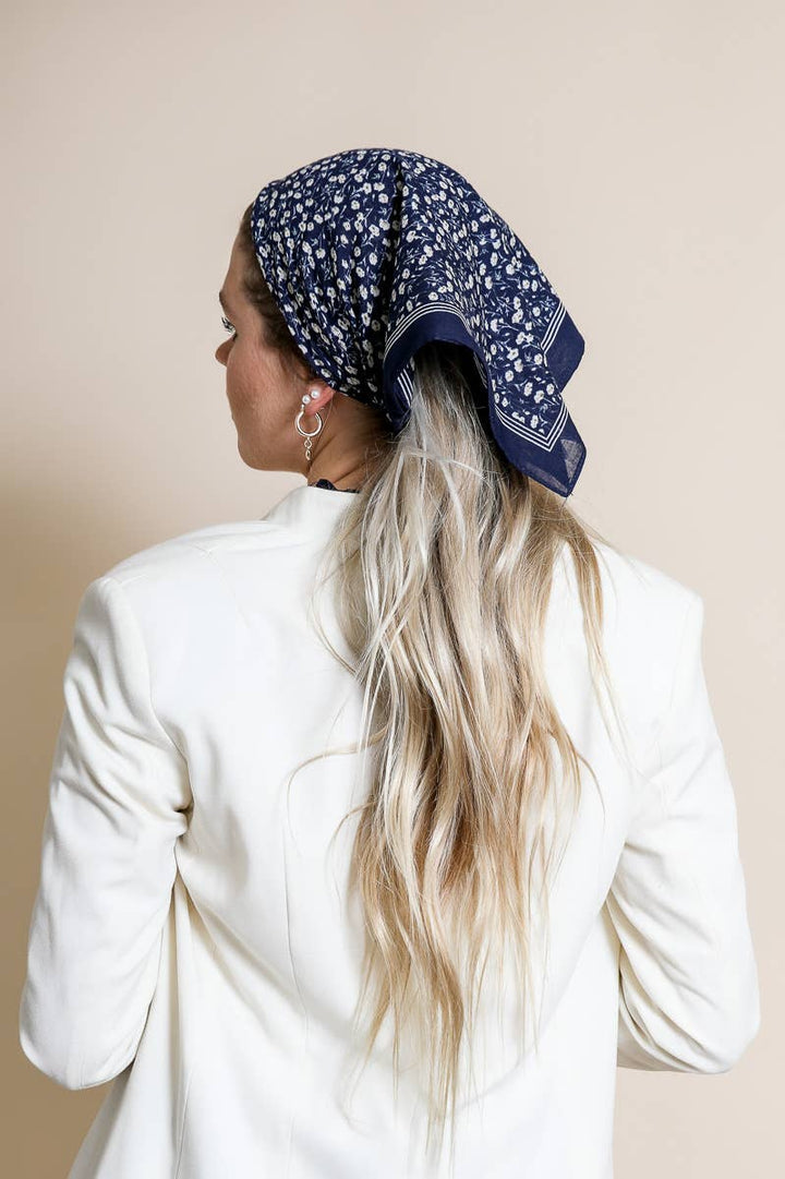 Cotton Field of Flowers Bandana - Muted Color Tones: Sage