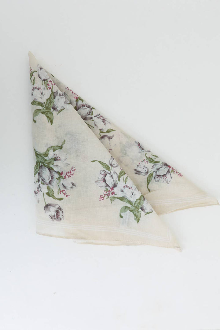 High-Quality Orchid Pattern Bandana - Ideal for All Seasons: Gray