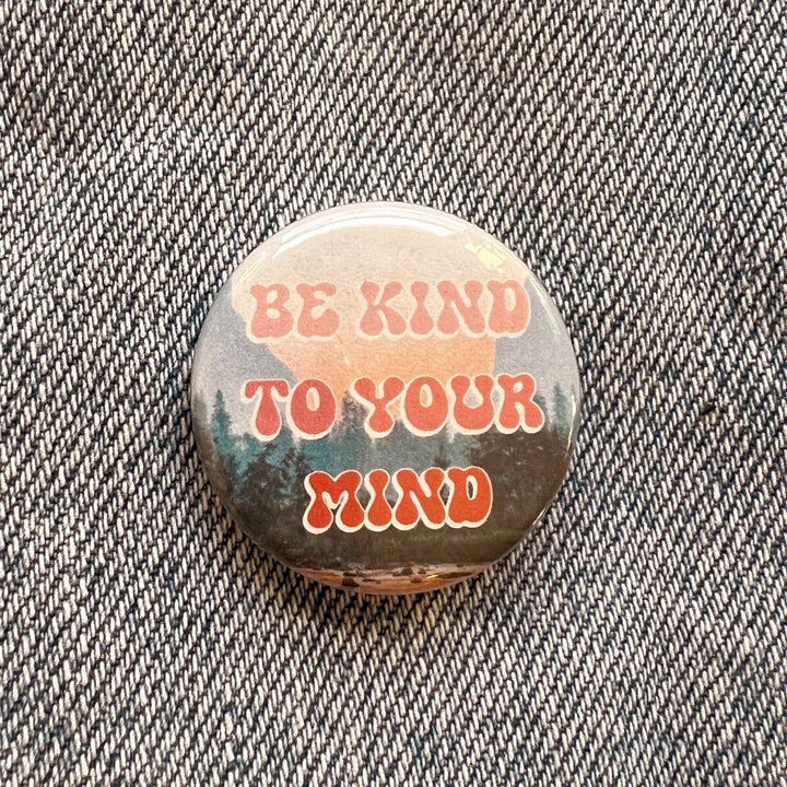 Positivity Button Pins: Be Kind - Lilac