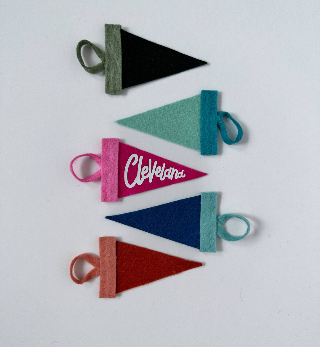 Custom mini pennant : monochromatic colors: Peacock + jadeite