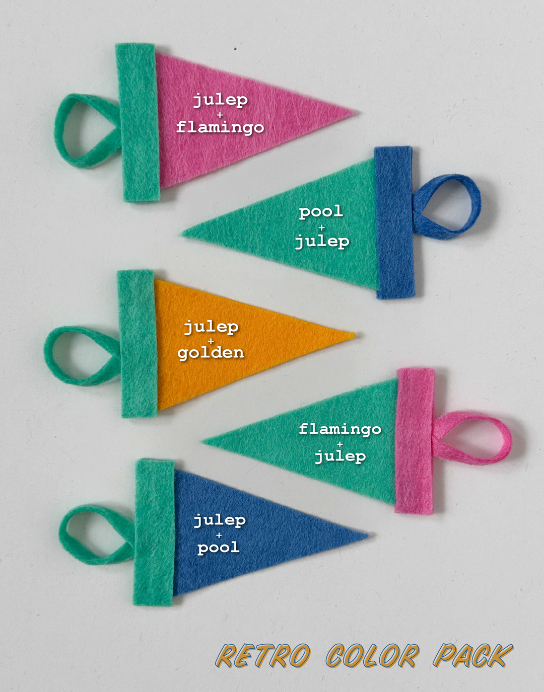 Custom mini pennant : retro colors: Default : mixed (one of each color)