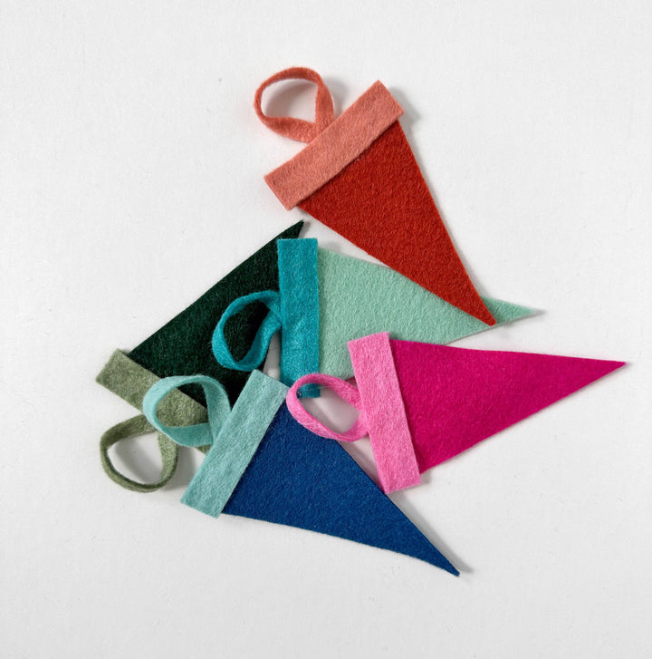 Custom mini pennant : monochromatic colors: Peacock + jadeite