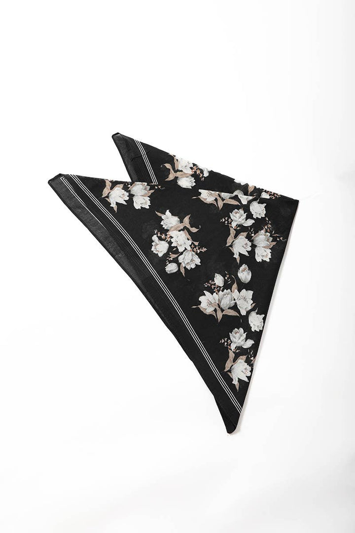 High-Quality Orchid Pattern Bandana - Ideal for All Seasons: Gray