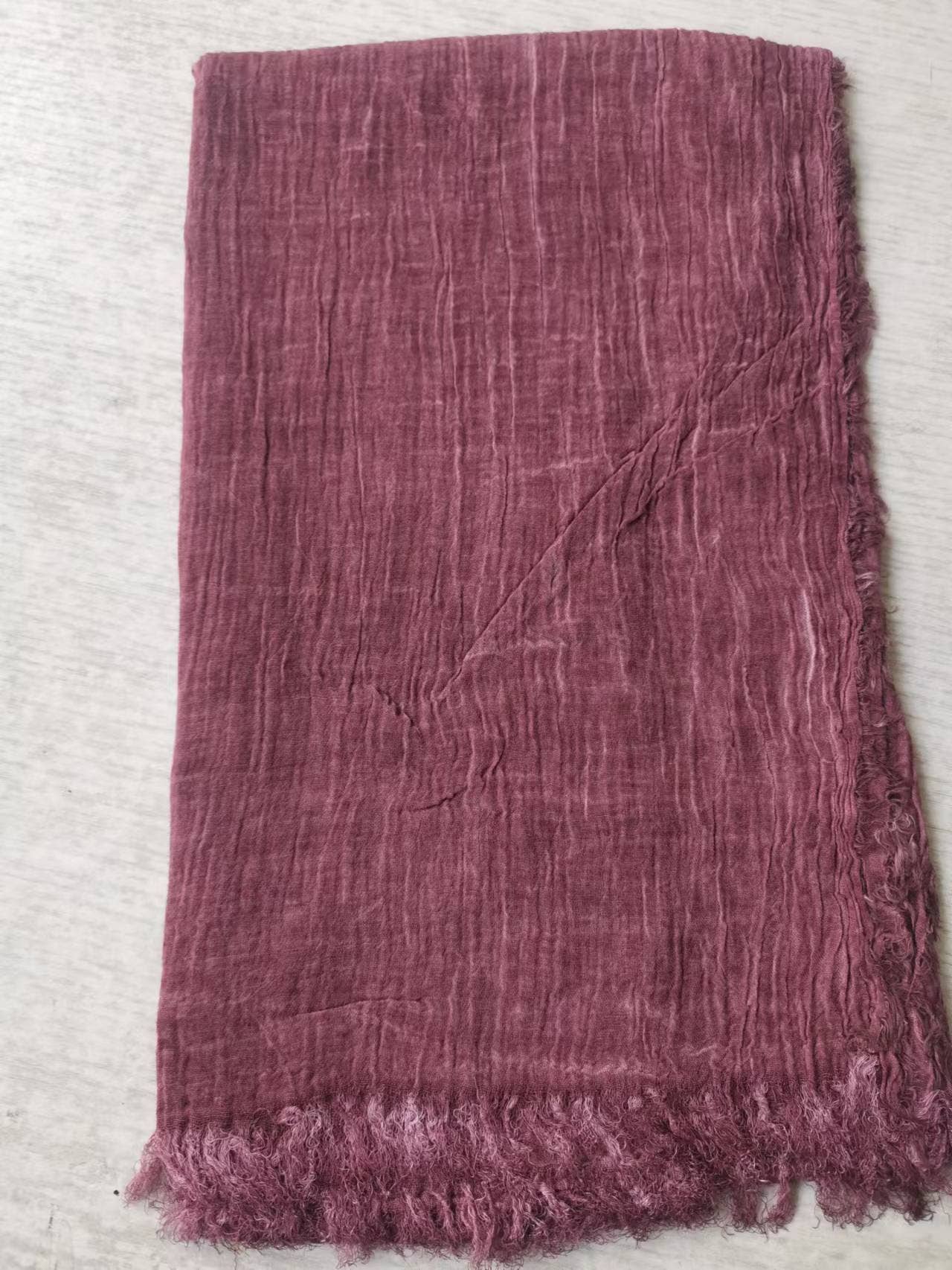 Scarvii - Farmhouse Style Cotton Linen Long Scarf & Shawl: PINK