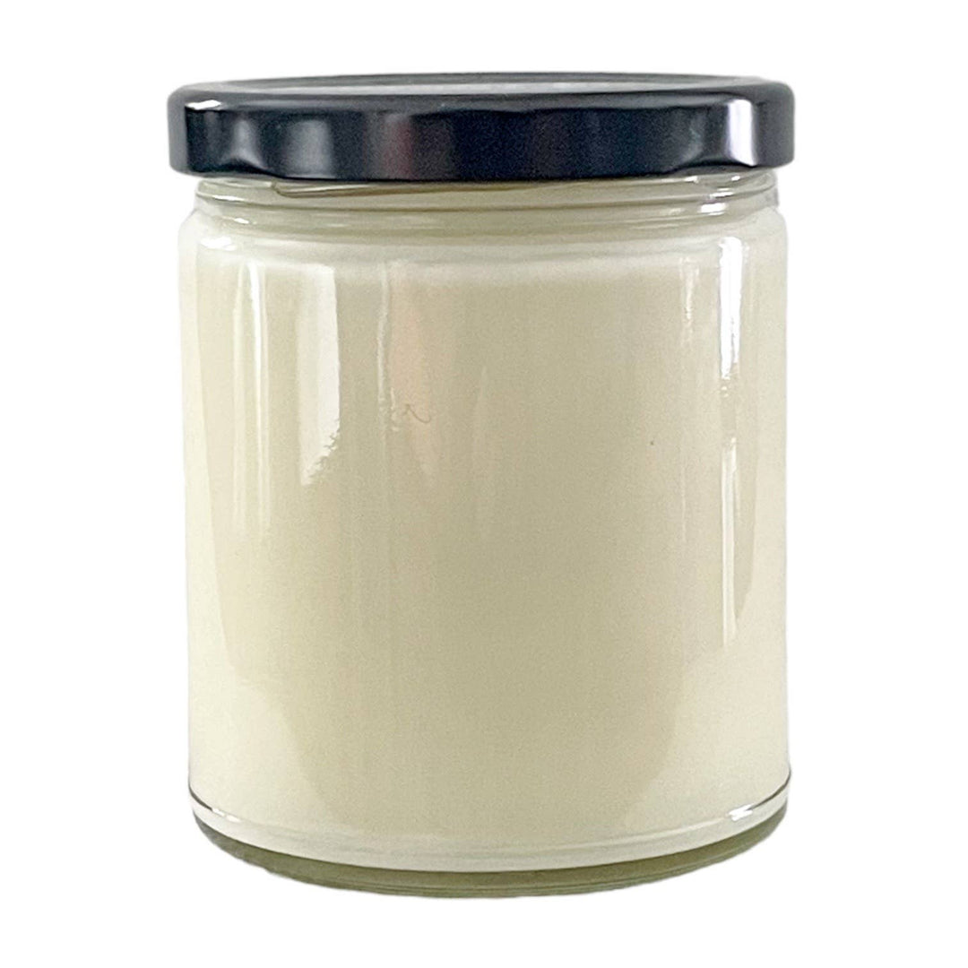 NO LABEL SOY WAX CANDLE - BLACK LID: 8 oz Single Wick / Calm