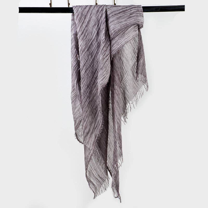 Scarvii - Farmhouse Style Cotton Linen Long Scarf & Shawl: KHAKI