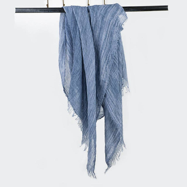 Scarvii - Farmhouse Style Cotton Linen Long Scarf & Shawl: DENIM