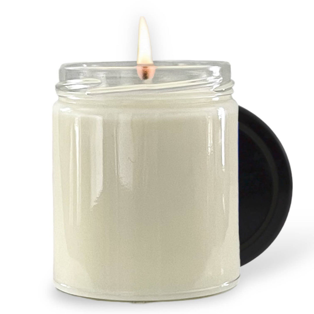 NO LABEL SOY WAX CANDLE - BLACK LID: 8 oz Single Wick / Calm